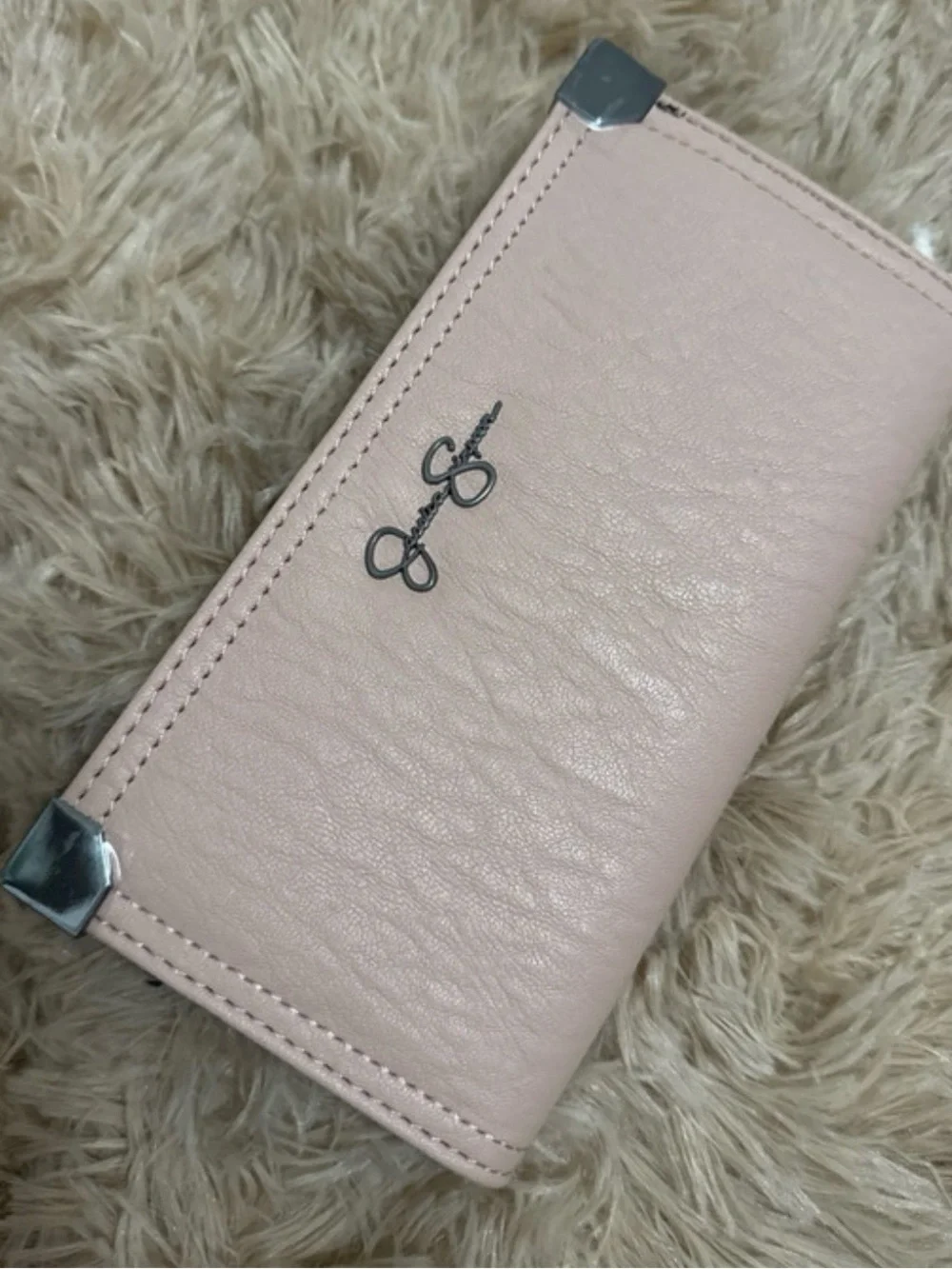 Jessica Simpson Blush Pink Women's Wallet - Signature Script Detail